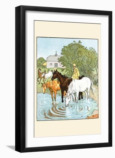 Farmer's Boy Waters His Horses-Randolph Caldecott-Framed Art Print
