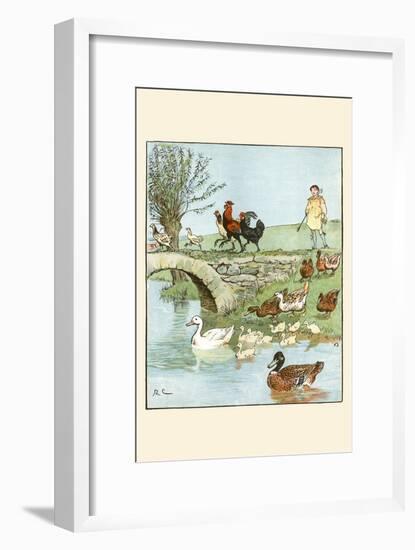 Farmer's Boys Leads the Chickens and Ducks-Randolph Caldecott-Framed Premium Giclee Print