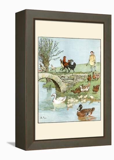 Farmer's Boys Leads the Chickens and Ducks-Randolph Caldecott-Framed Stretched Canvas
