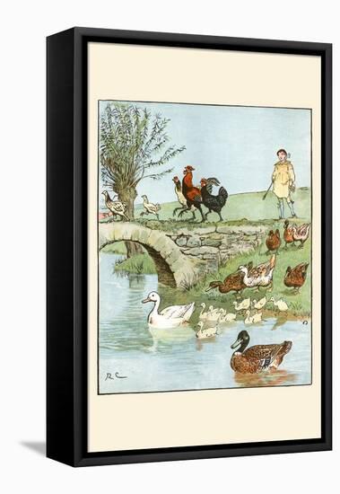 Farmer's Boys Leads the Chickens and Ducks-Randolph Caldecott-Framed Stretched Canvas