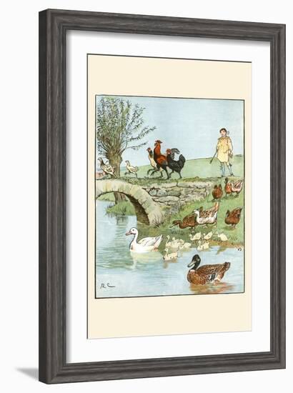 Farmer's Boys Leads the Chickens and Ducks-Randolph Caldecott-Framed Art Print