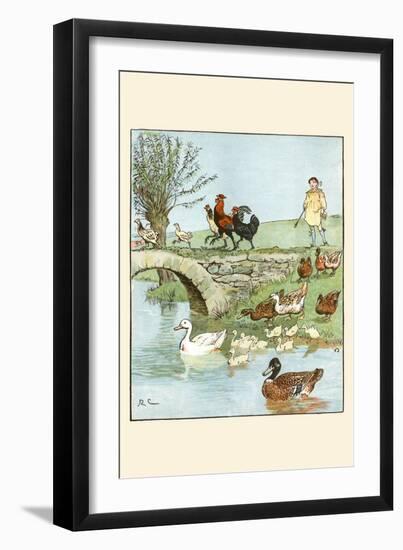 Farmer's Boys Leads the Chickens and Ducks-Randolph Caldecott-Framed Art Print