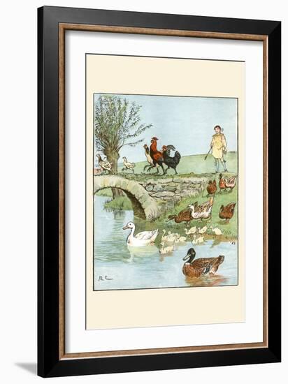 Farmer's Boys Leads the Chickens and Ducks-Randolph Caldecott-Framed Art Print
