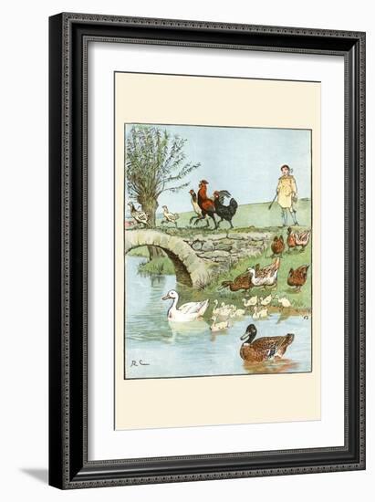 Farmer's Boys Leads the Chickens and Ducks-Randolph Caldecott-Framed Art Print