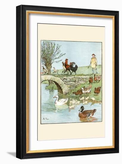 Farmer's Boys Leads the Chickens and Ducks-Randolph Caldecott-Framed Art Print