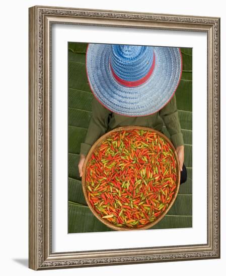 Farmer Selling Chilies, Isan region, Thailand-Gavriel Jecan-Framed Photographic Print