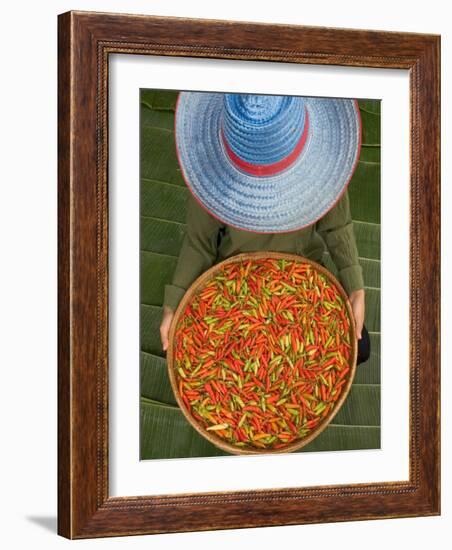 Farmer Selling Chilies, Isan region, Thailand-Gavriel Jecan-Framed Photographic Print