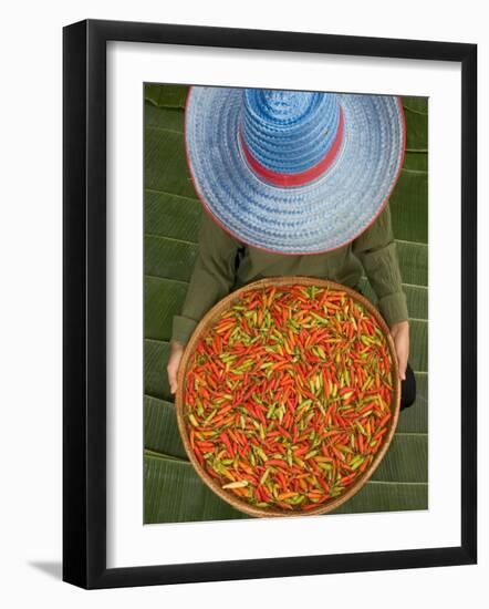 Farmer Selling Chilies, Isan region, Thailand-Gavriel Jecan-Framed Photographic Print