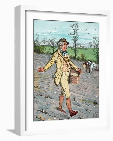 Farmer Sowing Seed Broadcast, 1881-Randolph Caldecott-Framed Giclee Print