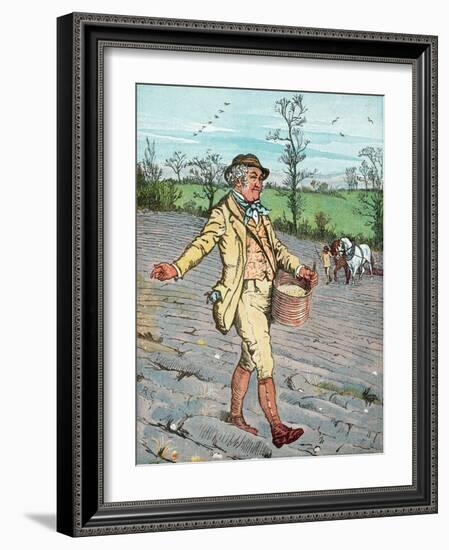 Farmer Sowing Seed Broadcast, 1881-Randolph Caldecott-Framed Giclee Print