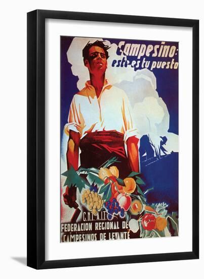 Farmer, This Is Your Post.-National Confederation of Workers-Framed Art Print