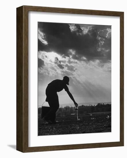 Farmer Watering the Crops-Ed Clark-Framed Photographic Print