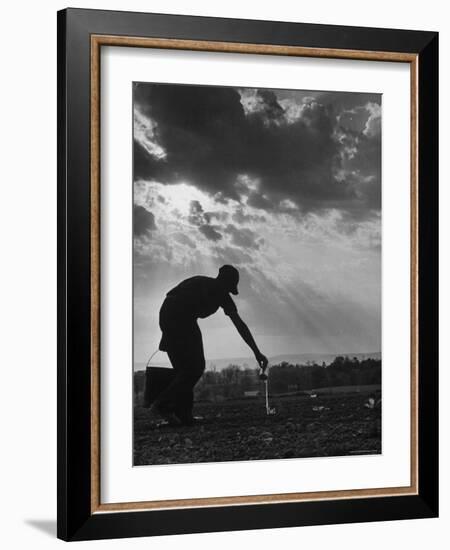 Farmer Watering the Crops-Ed Clark-Framed Photographic Print