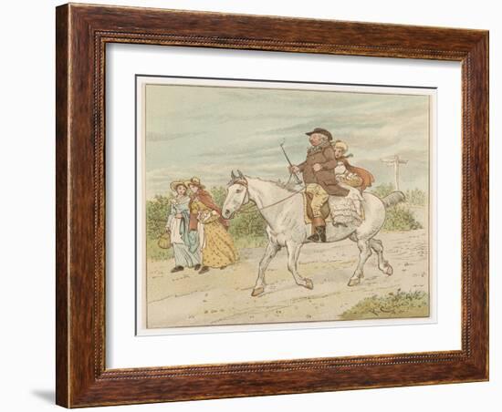 Farmer Went Trotting Upon His Grey Mare Bumpety Bumpety Bump-Randolph Caldecott-Framed Art Print