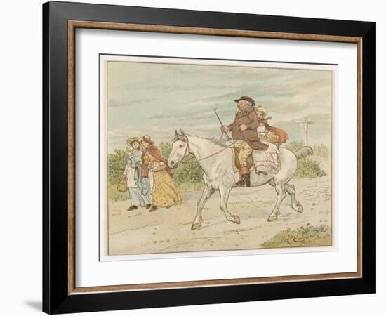 Farmer Went Trotting Upon His Grey Mare Bumpety Bumpety Bump-Randolph Caldecott-Framed Art Print