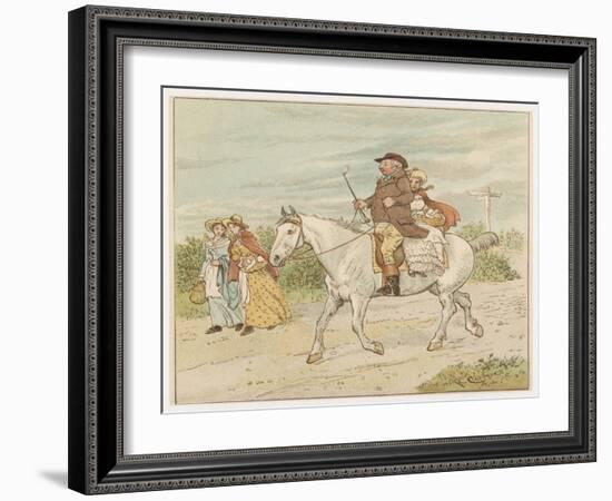 Farmer Went Trotting Upon His Grey Mare Bumpety Bumpety Bump-Randolph Caldecott-Framed Art Print