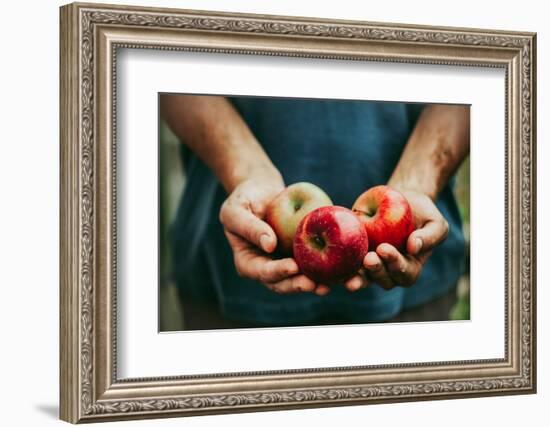 Farmer with Apples-mythja-Framed Photographic Print