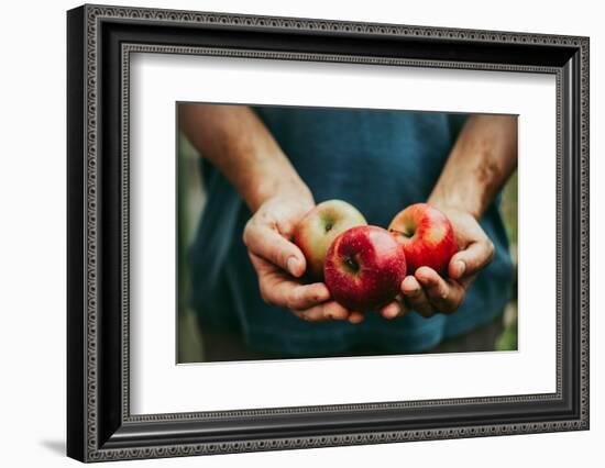 Farmer with Apples-mythja-Framed Photographic Print