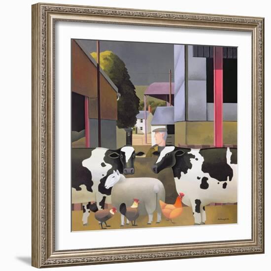 Farmer with Cows, 1992-Reg Cartwright-Framed Giclee Print