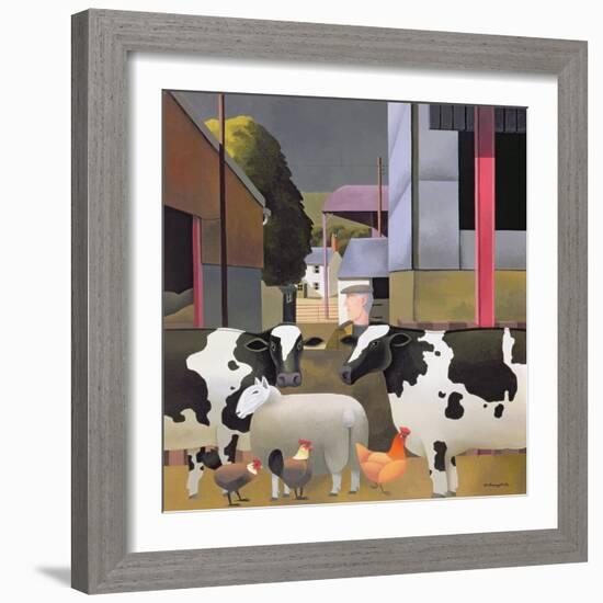 Farmer with Cows, 1992-Reg Cartwright-Framed Giclee Print