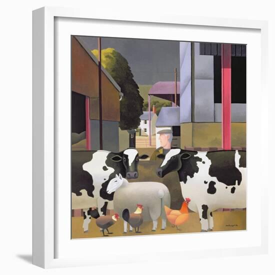 Farmer with Cows, 1992-Reg Cartwright-Framed Giclee Print