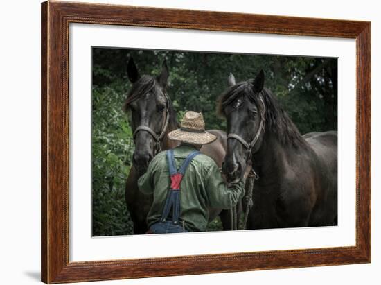 Farmer with Two Horses-Stephen Arens-Framed Photographic Print