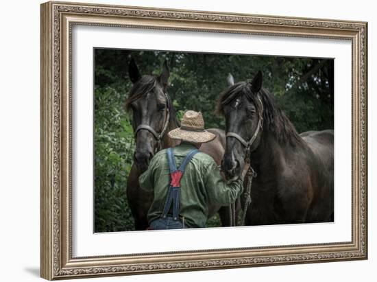 Farmer with Two Horses-Stephen Arens-Framed Photographic Print