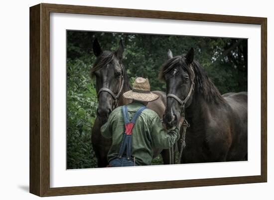 Farmer with Two Horses-Stephen Arens-Framed Photographic Print