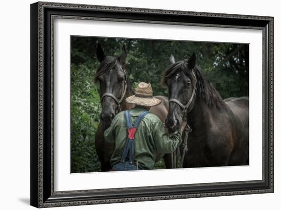 Farmer with Two Horses-Stephen Arens-Framed Photographic Print