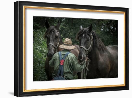 Farmer with Two Horses-Stephen Arens-Framed Photographic Print