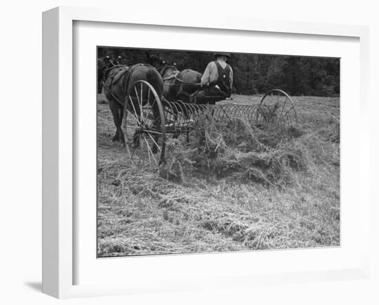 Farmer Working in Field-null-Framed Photographic Print