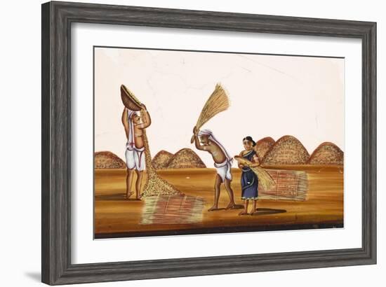 Farmers in a Field at a Time of Harvesting, from Thanjavur, India-null-Framed Giclee Print