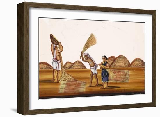 Farmers in a Field at a Time of Harvesting, from Thanjavur, India-null-Framed Giclee Print