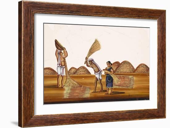 Farmers in a Field at a Time of Harvesting, from Thanjavur, India-null-Framed Giclee Print