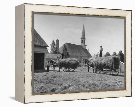 Farmers Paying Tithes with Hay-John Phillips-Framed Premier Image Canvas