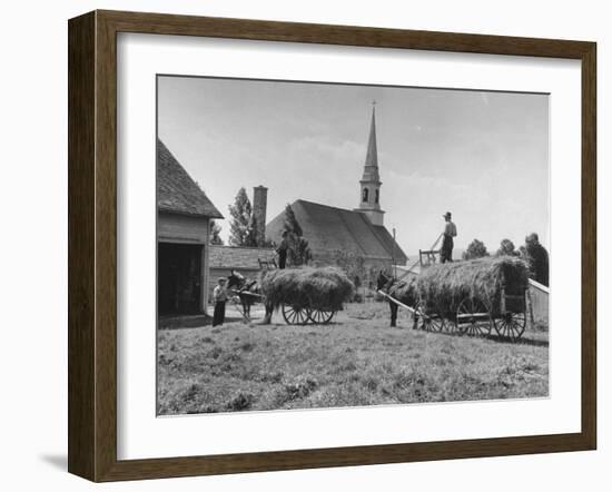 Farmers Paying Tithes with Hay-John Phillips-Framed Photographic Print