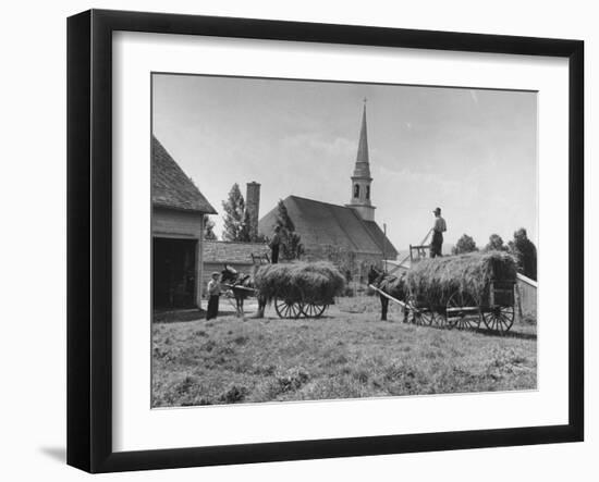 Farmers Paying Tithes with Hay-John Phillips-Framed Photographic Print