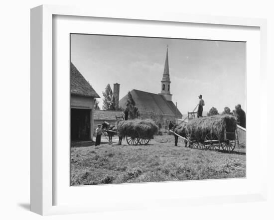 Farmers Paying Tithes with Hay-John Phillips-Framed Photographic Print