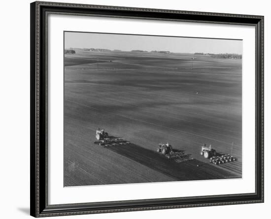 Farmers Planting Corn on Hamilton Farm-Michael Rougier-Framed Photographic Print