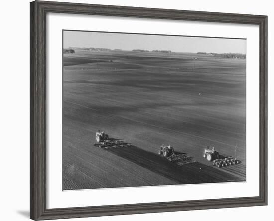Farmers Planting Corn on Hamilton Farm-Michael Rougier-Framed Photographic Print