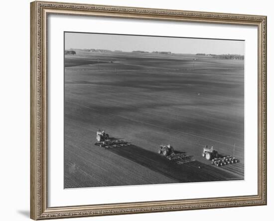 Farmers Planting Corn on Hamilton Farm-Michael Rougier-Framed Photographic Print