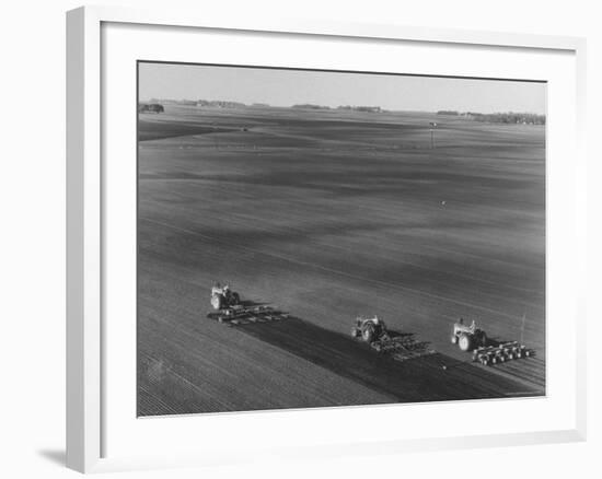 Farmers Planting Corn on Hamilton Farm-Michael Rougier-Framed Photographic Print