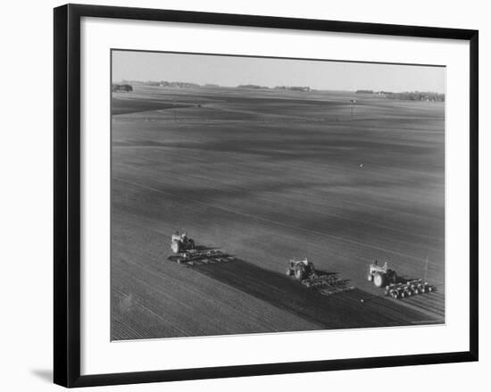 Farmers Planting Corn on Hamilton Farm-Michael Rougier-Framed Photographic Print