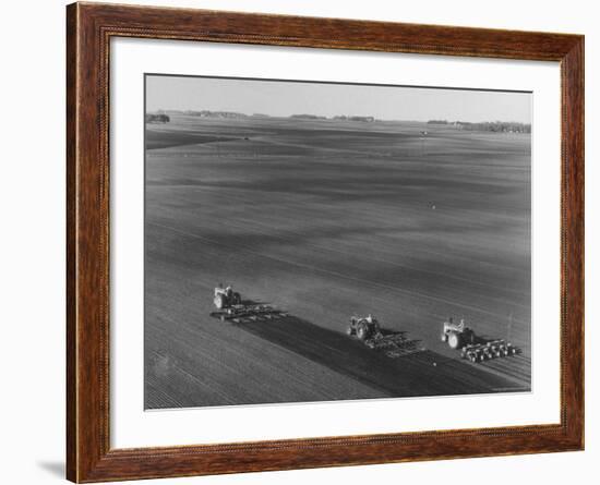 Farmers Planting Corn on Hamilton Farm-Michael Rougier-Framed Photographic Print