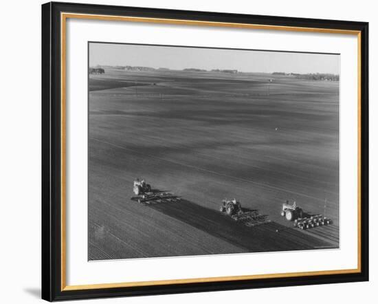 Farmers Planting Corn on Hamilton Farm-Michael Rougier-Framed Photographic Print