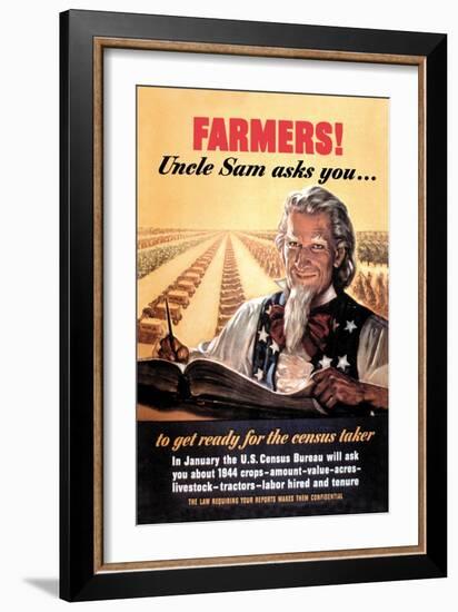 Farmers! Uncle Sam Asks You-Jerome Rogen-Framed Art Print