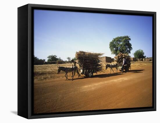 Farmers with Donkey Carts, Burkina Faso, West Africa-Ellen Clark-Framed Premier Image Canvas