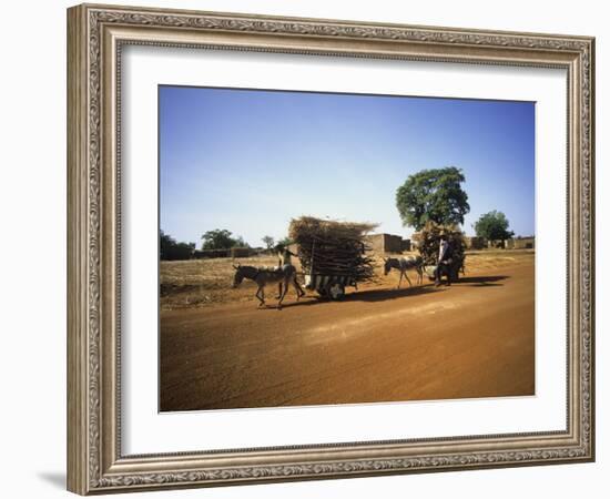 Farmers with Donkey Carts, Burkina Faso, West Africa-Ellen Clark-Framed Photographic Print