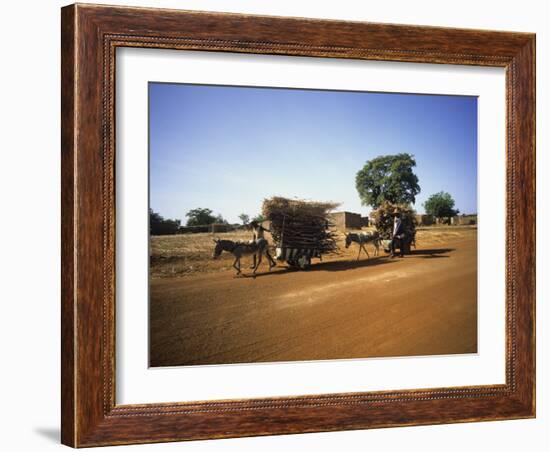 Farmers with Donkey Carts, Burkina Faso, West Africa-Ellen Clark-Framed Photographic Print