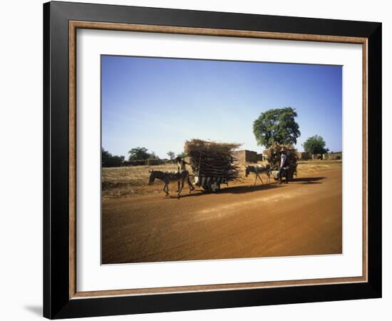 Farmers with Donkey Carts, Burkina Faso, West Africa-Ellen Clark-Framed Photographic Print